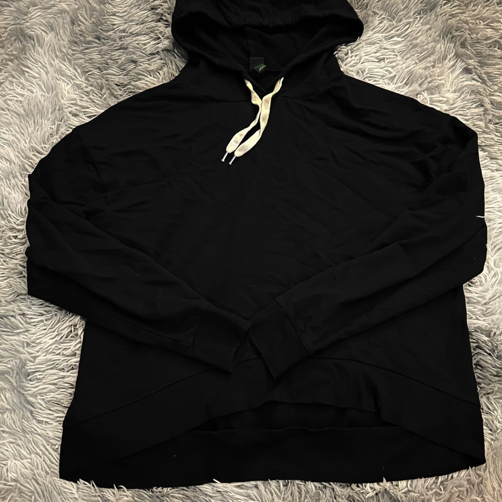 Wild Fable Black Hoodie with Cream Drawstrings